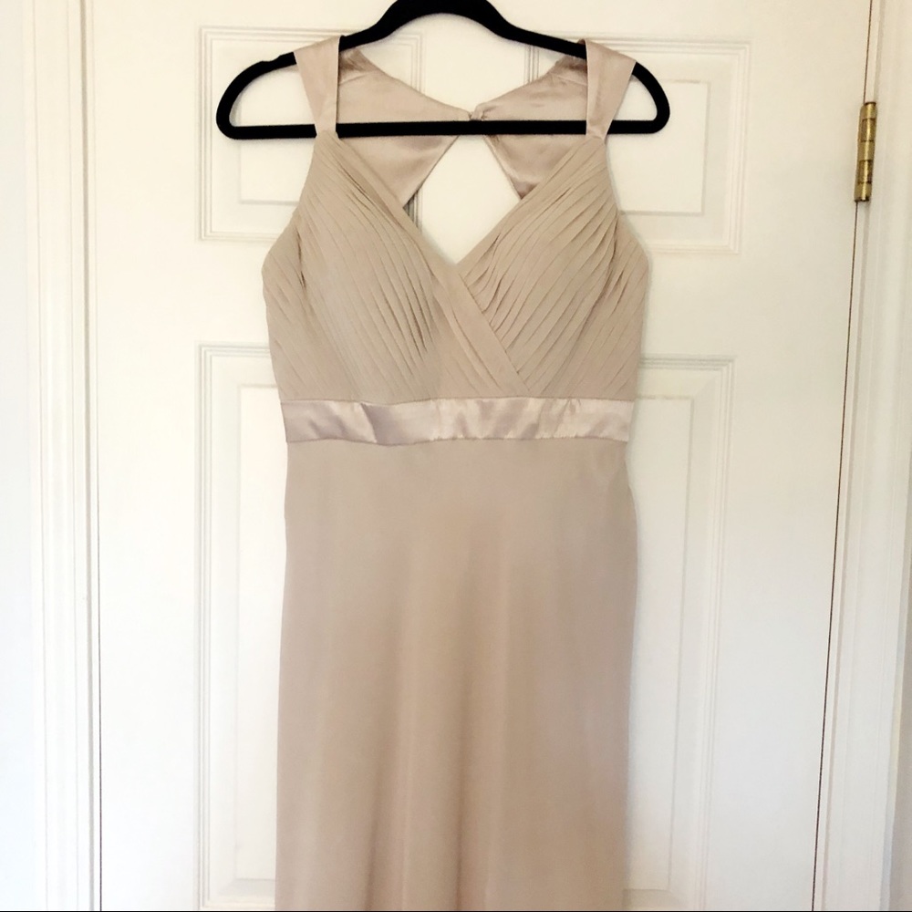 Formal Bari Jay nude bridesmaid/wedding/prom dress